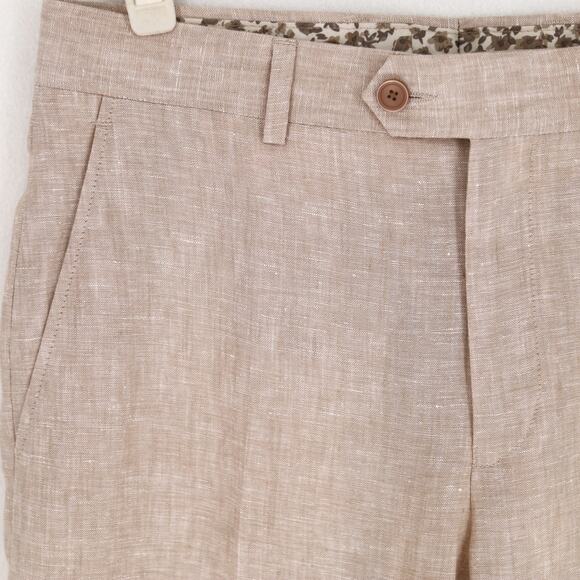 Bar III Men's Light Tan Linen Summer Casual Slim-Fit Suit Pants Size W30 L30 - Picture 2 of 4